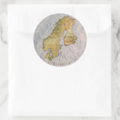 Sticker Rond Carte de la cartographie scandinave (Sac)