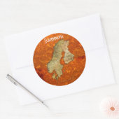 Sticker Rond Carte de la cartographie scandinave (Enveloppe)