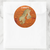 Sticker Rond Carte de la cartographie scandinave (Sac)