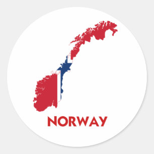 STICKER ROND CARTE DE LA NORVÈGE