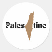 Sticker Rond Carte de la Palestine libre Justice sociale (Devant)