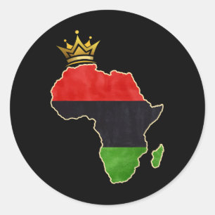 Sticker Rond Carte de la Reine d'Afrique américaine Pan Afro Dr