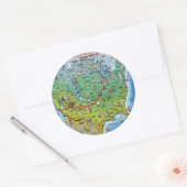 Sticker Rond Carte de la route historique 66 (Enveloppe)