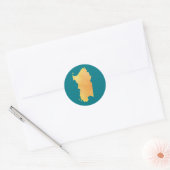 Sticker Rond Carte de la Sardaigne (Enveloppe)