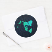 Sticker Rond Carte de la Terre plate (projection Azimuthal équi (Enveloppe)