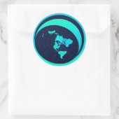 Sticker Rond Carte de la Terre plate (projection Azimuthal équi (Sac)