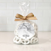 Sticker Rond Carte de la ville de San Diego | Bienvenue au mari