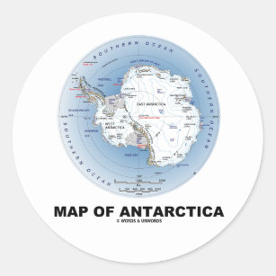 Sticker Rond Carte de l'Antarctique (géographie)