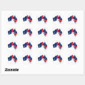Sticker Rond Carte de l'Australie (Feuille)
