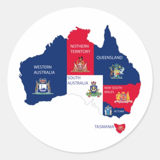 Sticker Rond Carte de l'Australie (Devant)