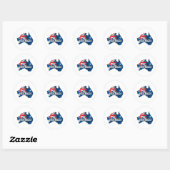 Sticker Rond Carte De L'Australie (Feuille)