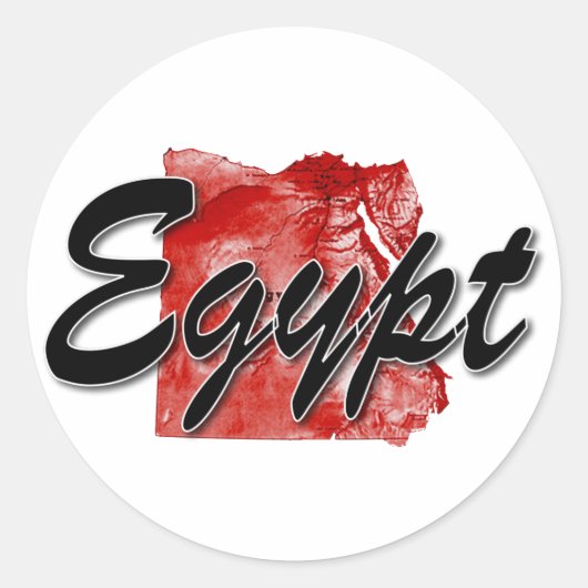 Sticker Rond Carte de l'Égypte (Devant)