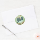 Sticker Rond Carte de l'état du Connecticut - Vert (Enveloppe)