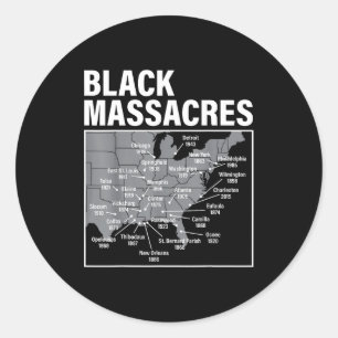 Sticker Rond Carte de l'histoire des Noirs Macres Lutte afro-am