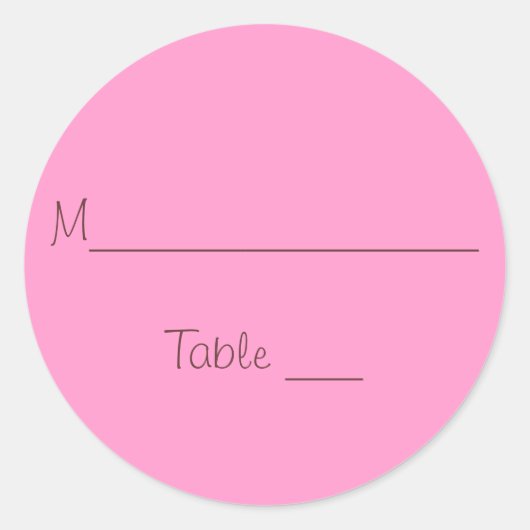 Sticker Rond Carte de lieu de mariage (Devant)