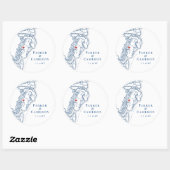 Sticker Rond Carte de l'île St. Simons et de l'île Sea Faveur d (Feuille)