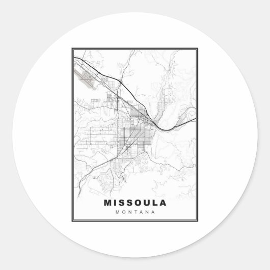 Sticker Rond Carte de Missoula (Devant)