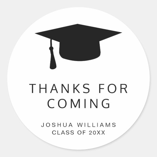 Sticker Rond Carte de mortier minimal moderne Graduation simple (Devant)