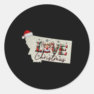 Sticker Rond Carte de Noël du Montana Montana Christmas