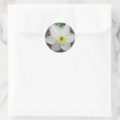 Sticker Rond Carte de note Narcisse blanche et jaune (Sac)
