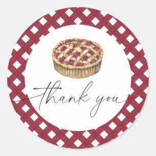 Sticker Rond Carte de remerciement baby shower aquarelle pie 