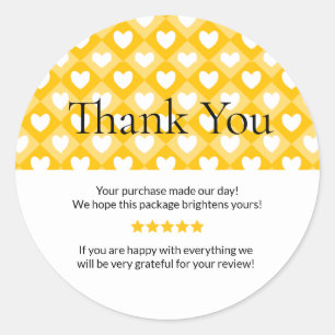 Sticker Rond Carte de remerciement pour petite entreprise Sty