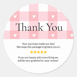 Sticker Rond Carte de remerciement pour petite entreprise   Sty