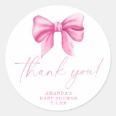 Sticker Rond Carte de remerciements de cabot rose (Devant)