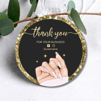 Sticker Rond Carte de remerciements de marque commerciale