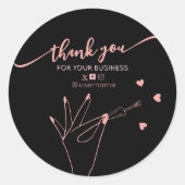 Sticker Rond Carte de remerciements de marque de commerce Nail  (Devant)