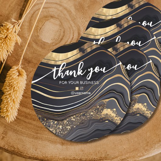 Sticker Rond Carte de remerciements de marque de commerce Nail 