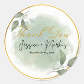 Sticker Rond Carte de remerciements mariage (Devant)