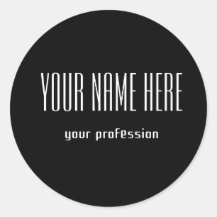 Sticker Rond Carte de visite personnel personnalisé