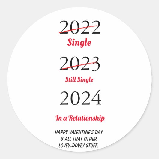 Sticker Rond Carte de vœux drôle de la Saint-Valentin (Devant)