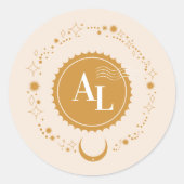 Sticker Rond Carte d'embarquement Destination Mariage cosmique (Devant)