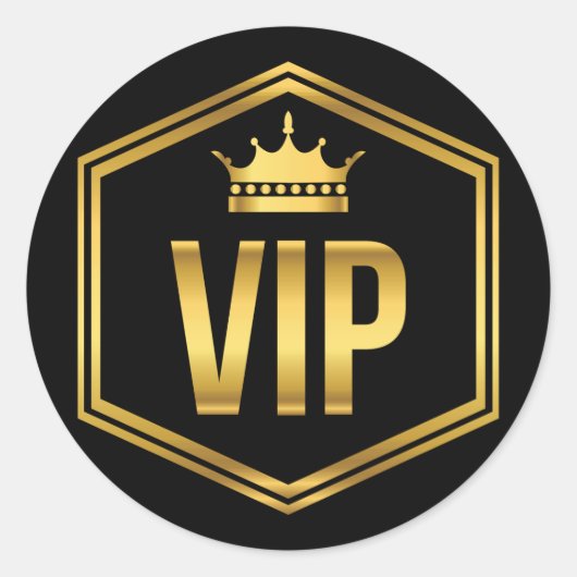 Sticker Rond Carte d'entrée VIP Gold et Black Crown (Devant)