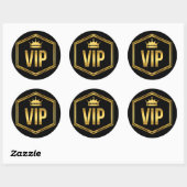Sticker Rond Carte d'entrée VIP Gold et Black Crown (Feuille)