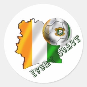 Sticker Rond Carte des cadeaux d'amants du football de la Côte