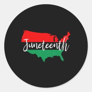 Sticker Rond Carte des Etats-Unis de la liberté noire du 12° an