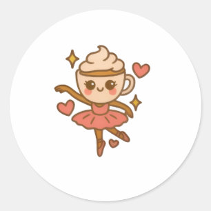 Sticker Rond Carte d'identité italienne Cappuccina Ballerina