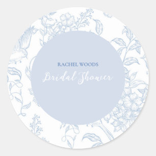 Sticker Rond Carte d'invitation de fiançailles Something Blue W