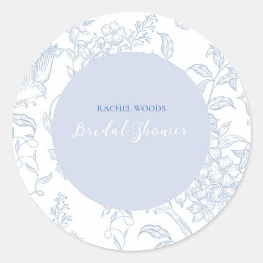 Sticker Rond Carte d'invitation de fiançailles Something Blue W (Devant)