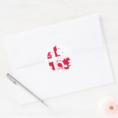 Sticker Rond Carte Drapeau Danemark (Enveloppe)