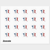 Sticker Rond Carte Drapeau France (Feuille)