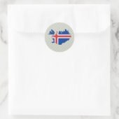 Sticker Rond Carte Drapeau Islande pleine taille (Sac)
