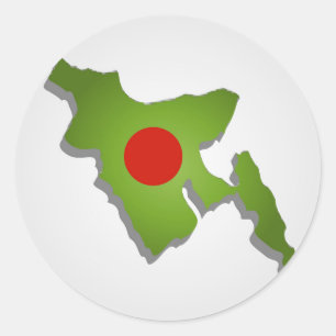 Sticker Rond Carte du Bangladesh
