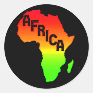 Sticker Rond Carte du continent africain