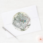 Sticker Rond Carte du district de Washington de 1862 (Enveloppe)