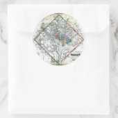 Sticker Rond Carte du district de Washington de 1862 (Sac)