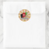 Sticker Rond Carte du drapeau afghan 2.0 (Sac)